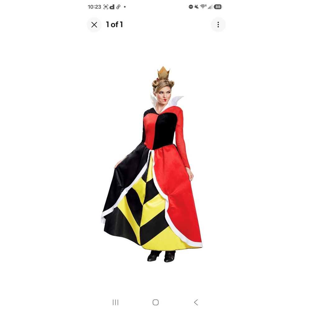 NWT Deluxe Disney Villains Queen of Hearts Costume Dress cosplay Lg